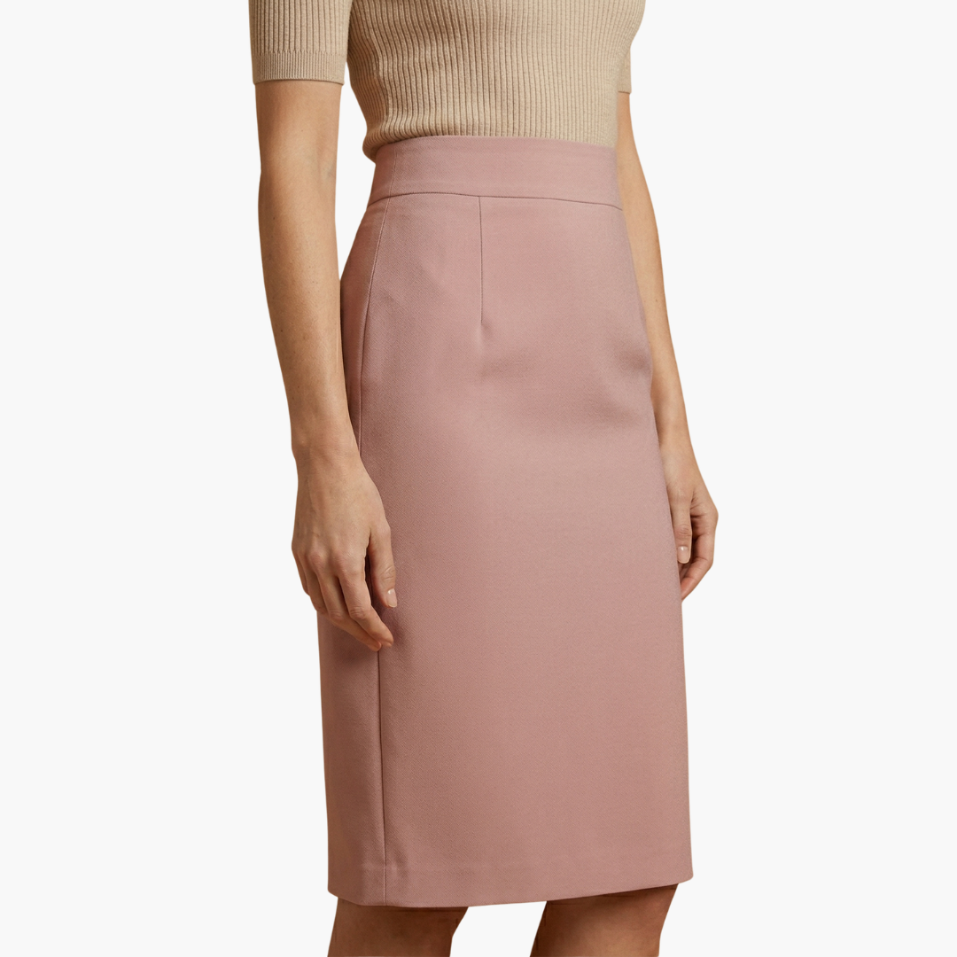 Spódnica midi damska z wysokim stanem i rozcięciem z tyłu