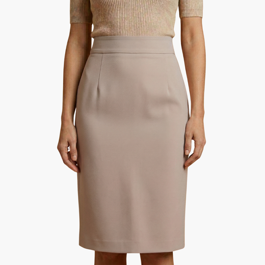 Spódnica midi damska z wysokim stanem i rozcięciem z tyłu