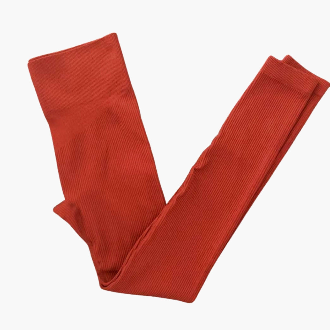 Leggings sportivi da donna con effetto a coste