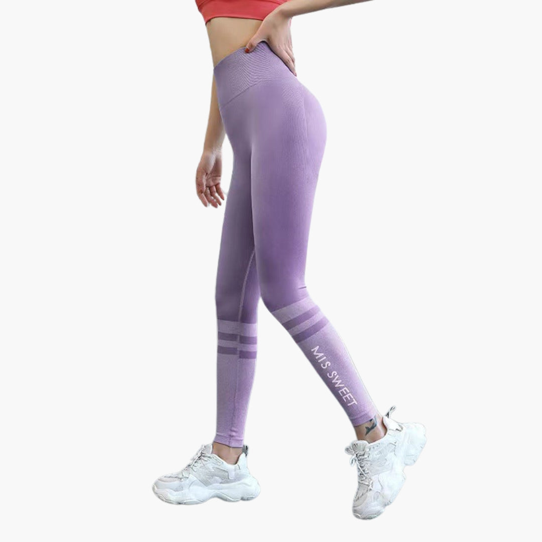 Leggings sportivi da donna a vita alta con motivo sfumato