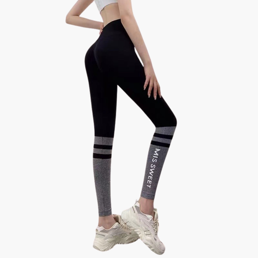 Leggings sportivi da donna a vita alta con motivo sfumato