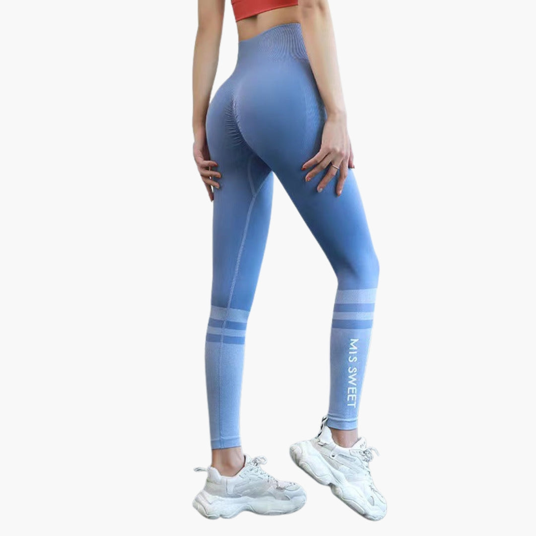 Leggings sportivi da donna a vita alta con motivo sfumato