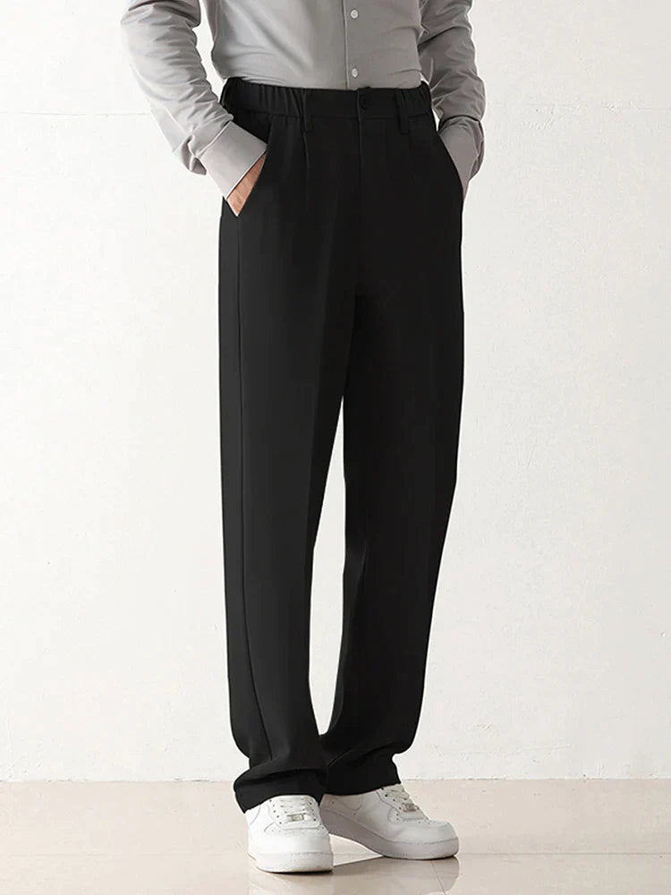 Pantalon homme | pantalon formel élégant à coupe fluide pour le travail et le soir
