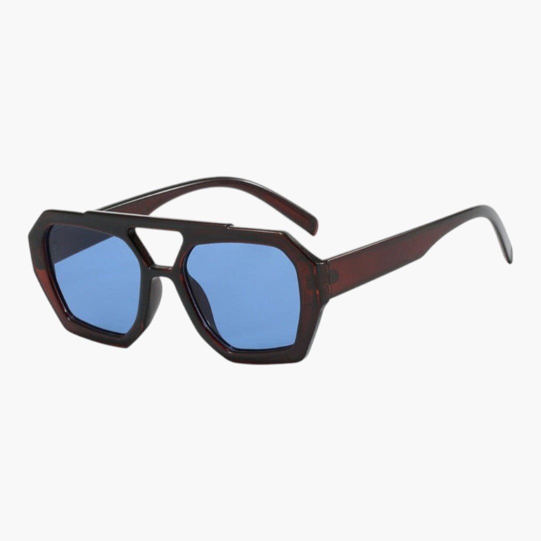 Lunettes de soleil femmes avec monture géométrique et verres teintés