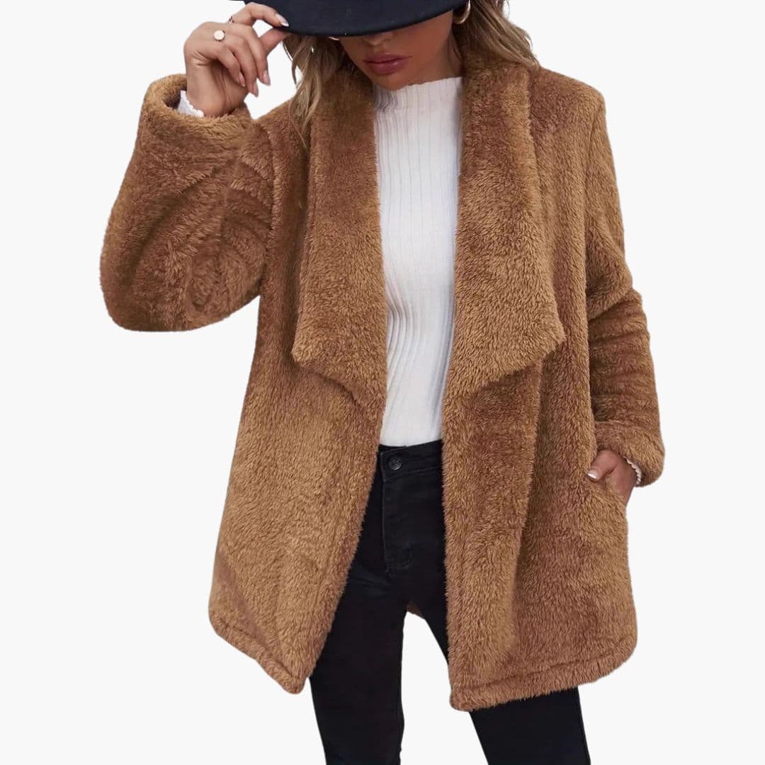 Abrigo Mujer Abierto con Superficie Aterciopelada