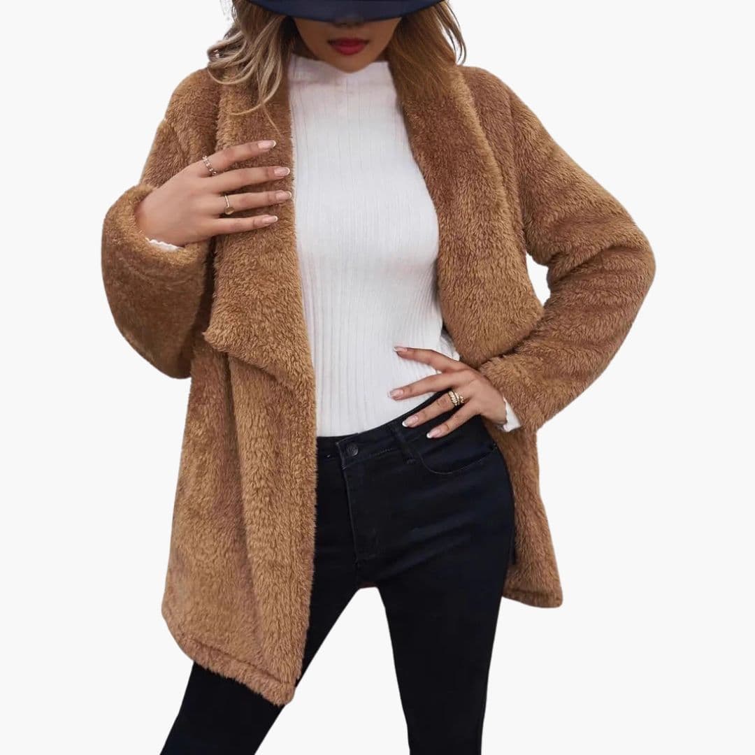 Abrigo Mujer Abierto con Superficie Aterciopelada