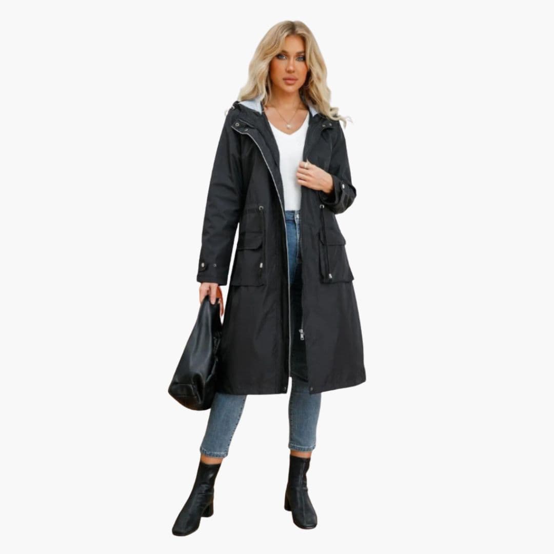 Manteau Femme à Capuche avec Taille Ajustable