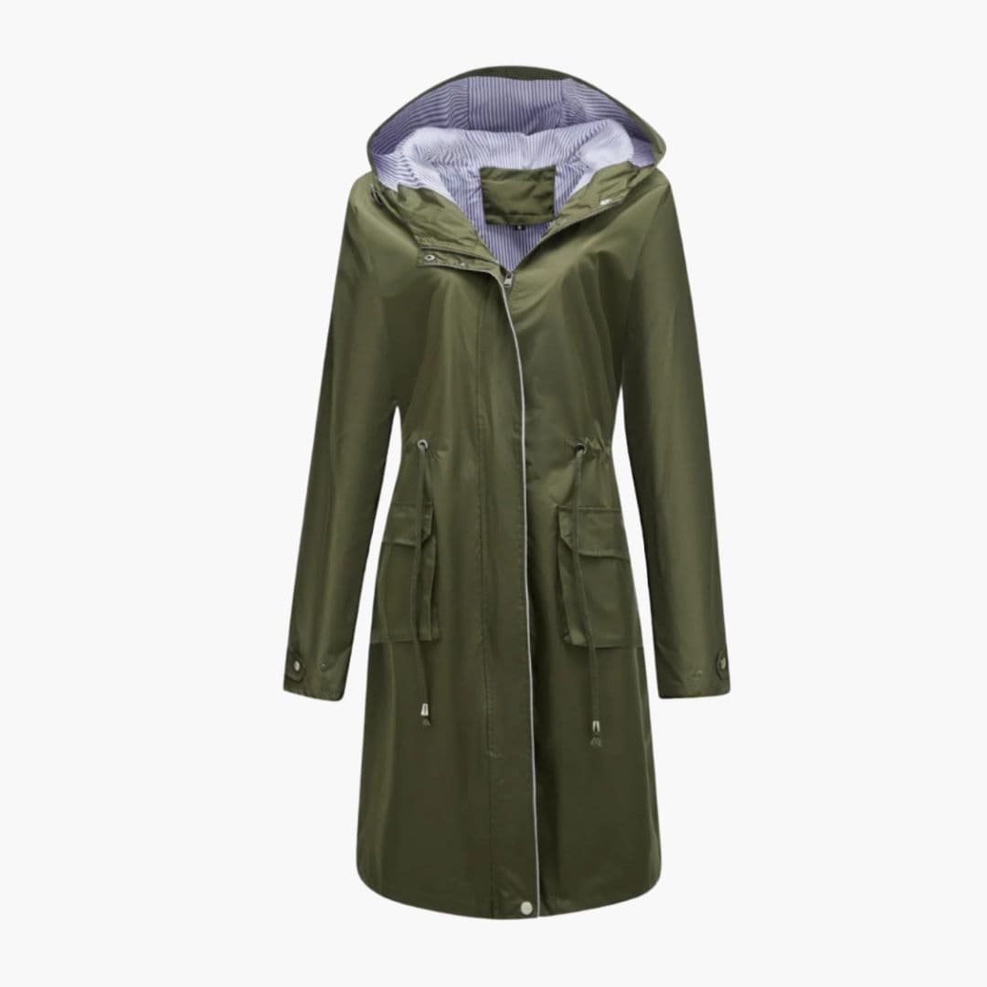 Manteau Femme à Capuche avec Taille Ajustable