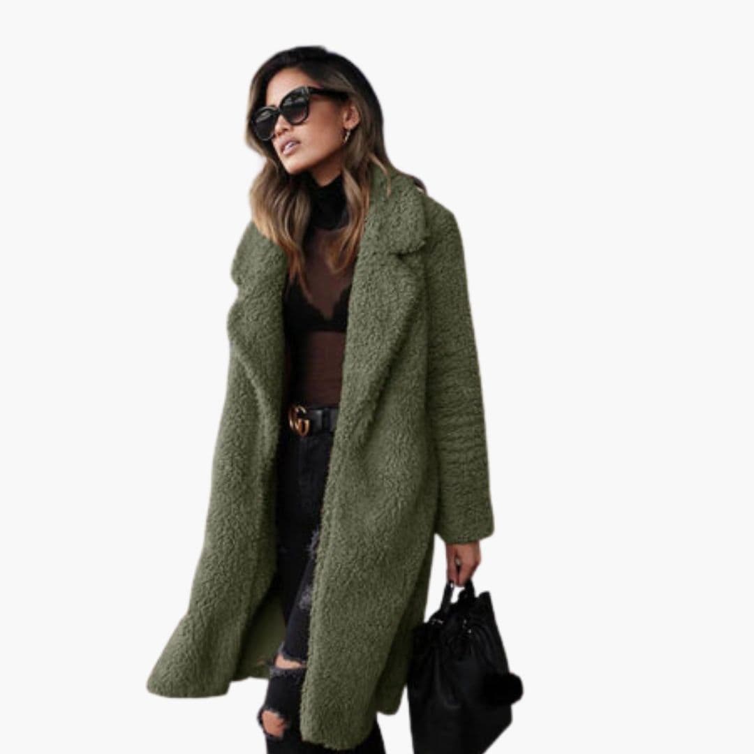 Manteau Long Femme à Ouverture Frontale