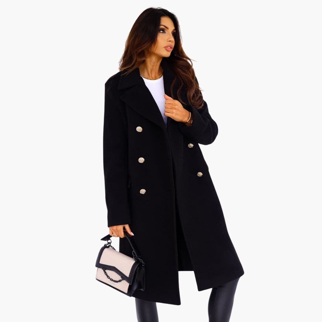 Manteau Long Femme avec Boutons Devant
