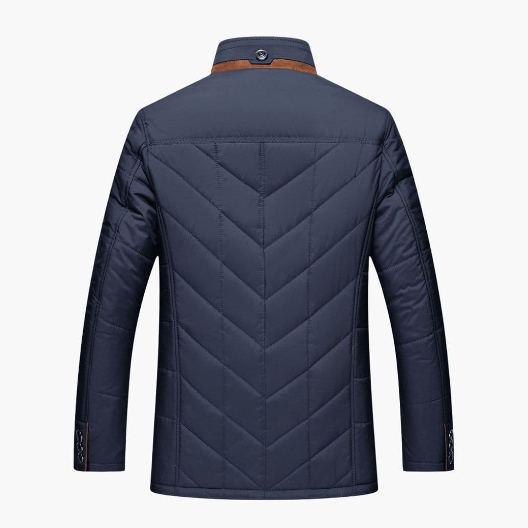 Cappotto uomo con collo alto e chiusura doppia