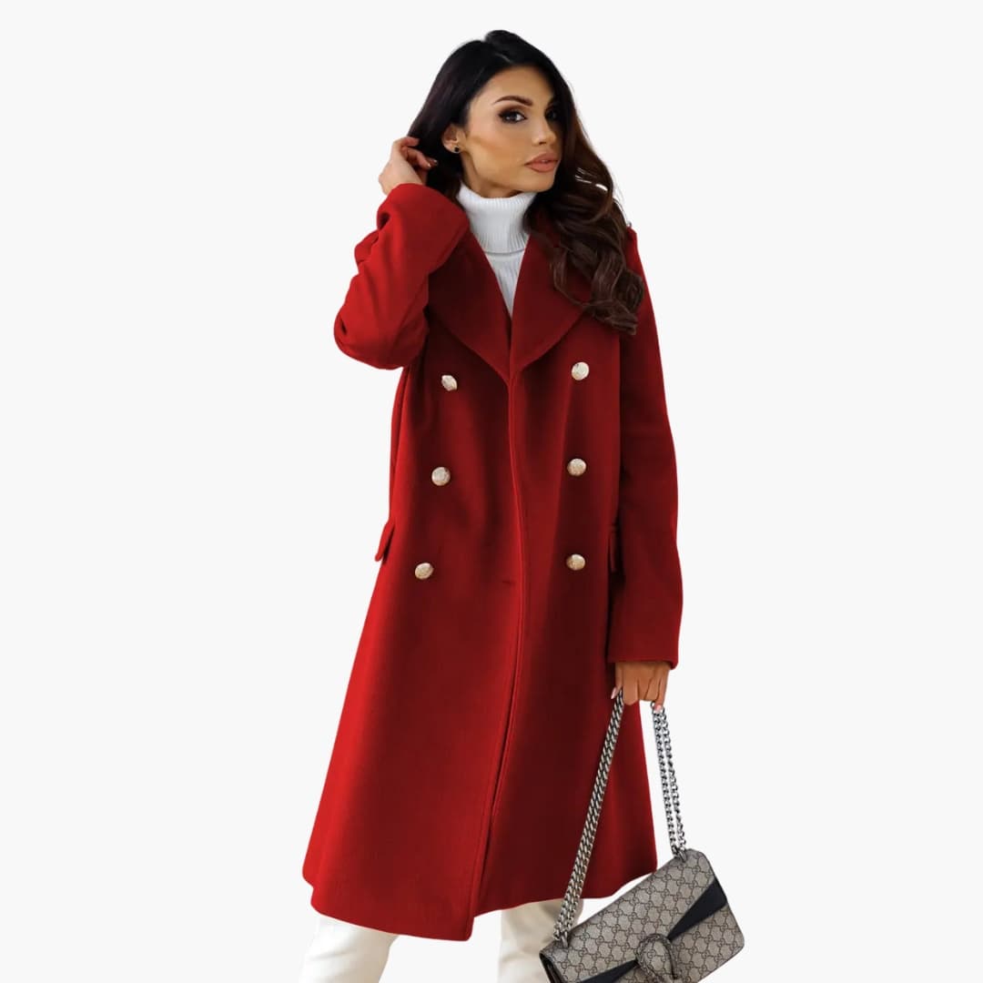 Women's double-breasted wool coat with elegant cut