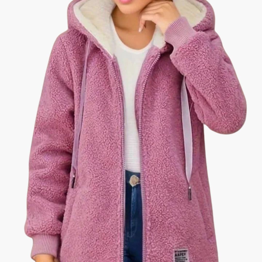 Manteau femme à capuche avec fermeture zippée