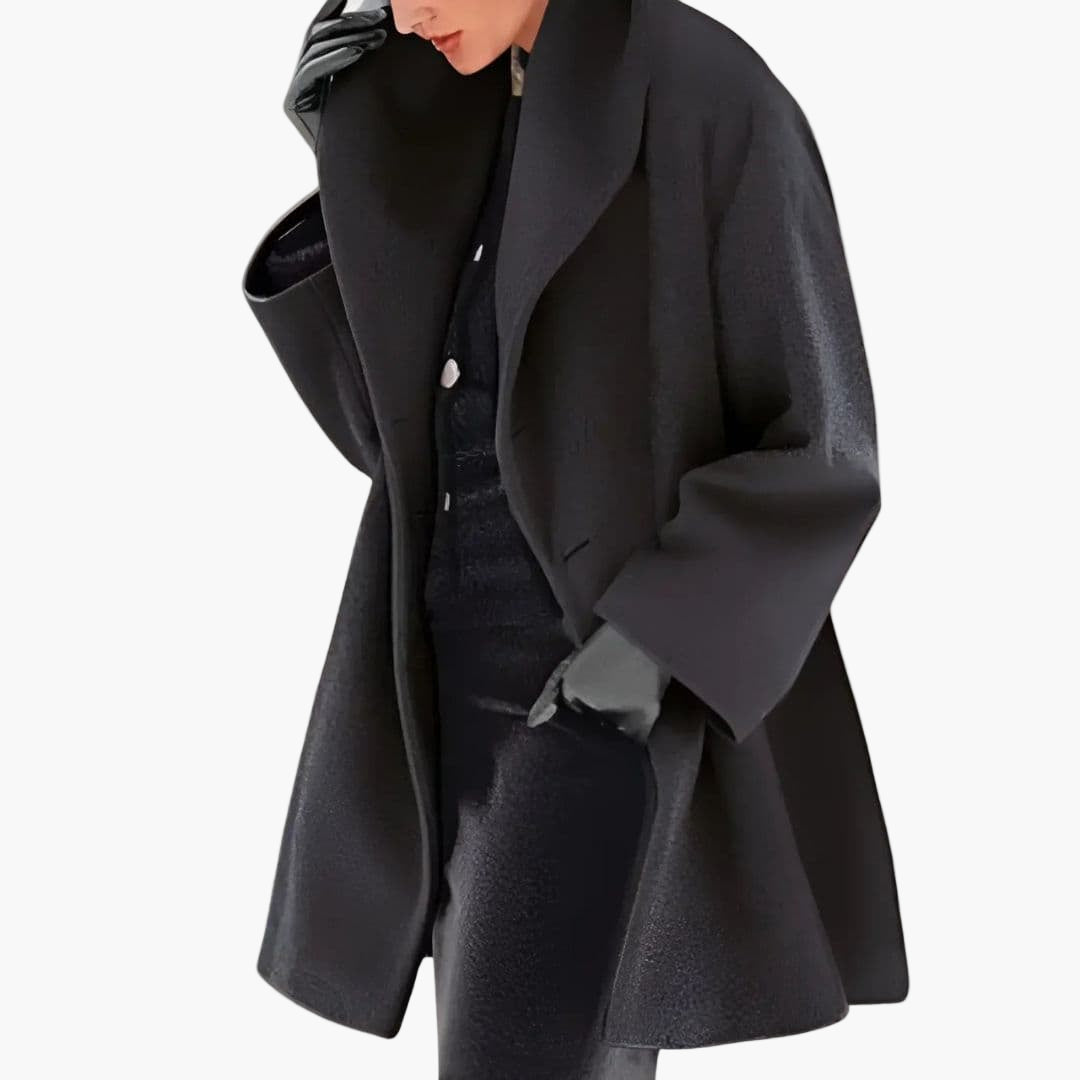 Manteau femme à large col avec Manches Longues