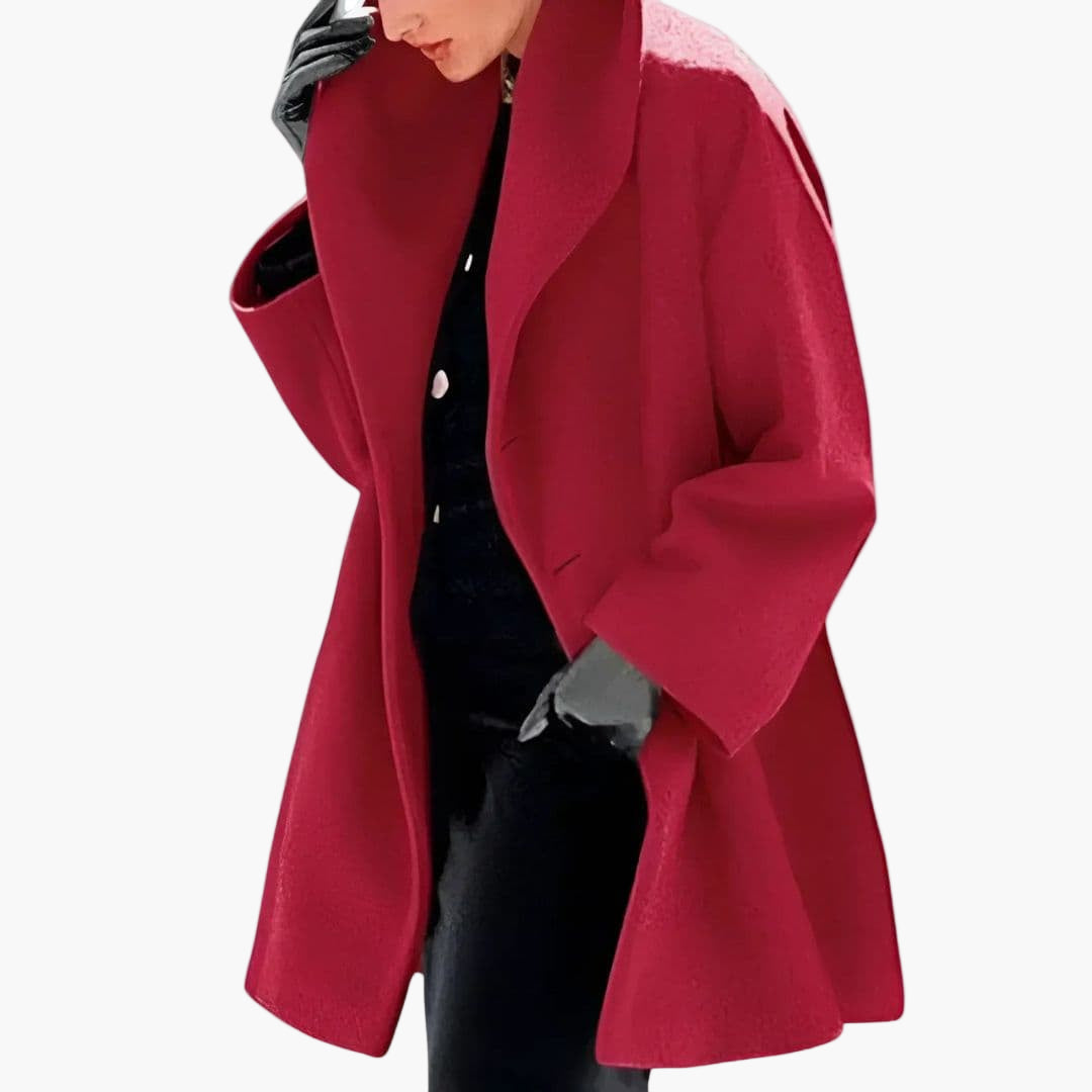 Manteau femme à large col avec Manches Longues