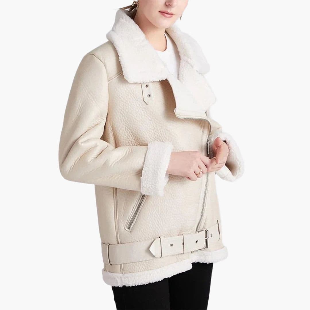 Manteau femme avec ceinture et poches zippées