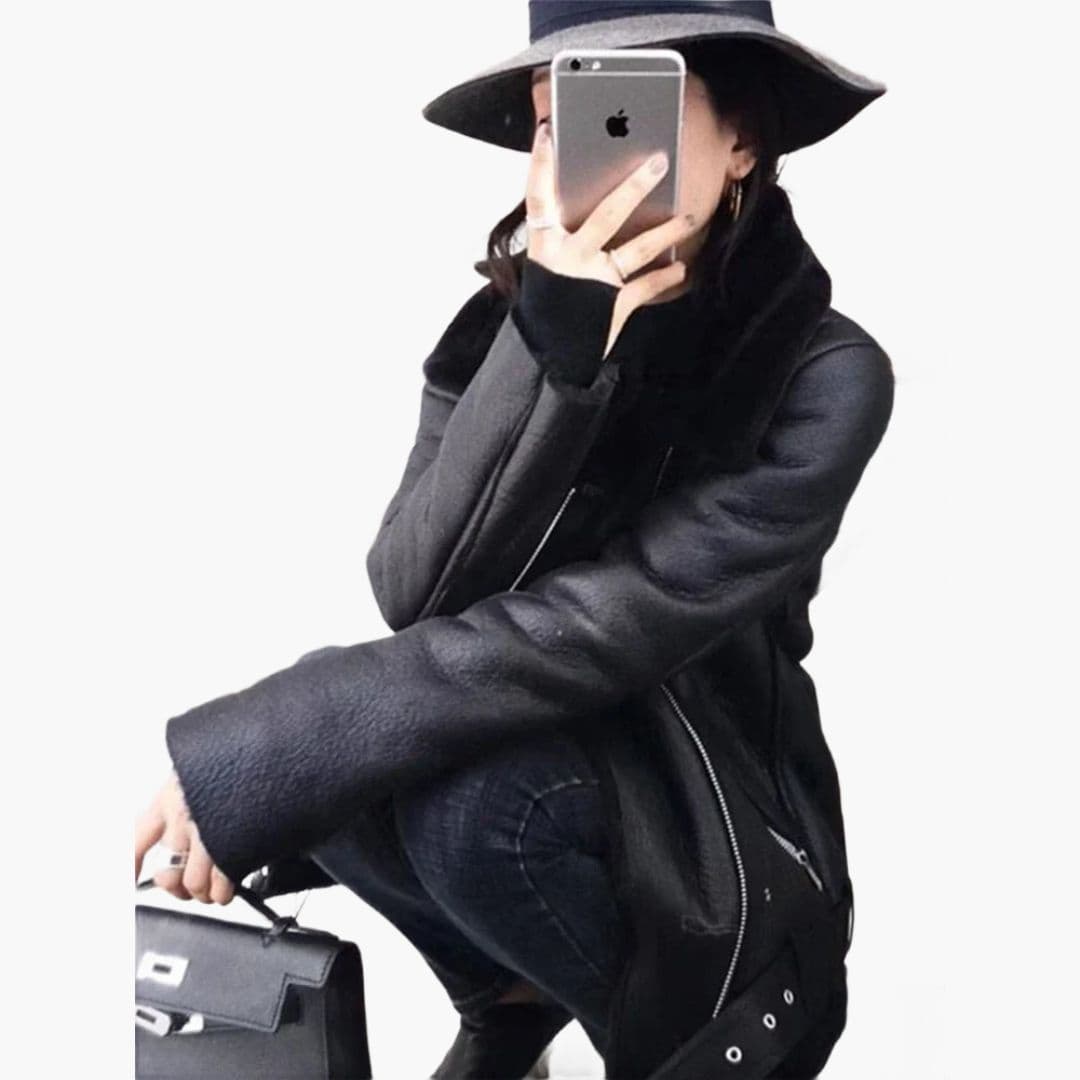 Manteau femme avec ceinture et poches zippées