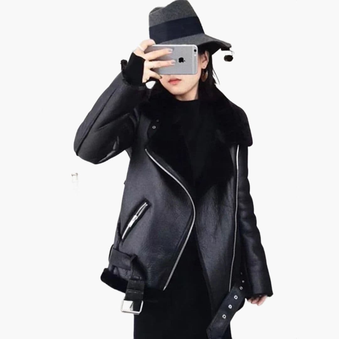 Manteau femme avec ceinture et poches zippées