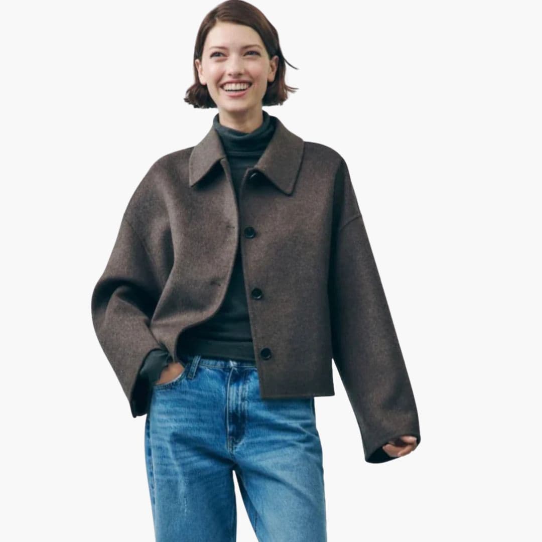 Manteau femme boutonné avec col chemise