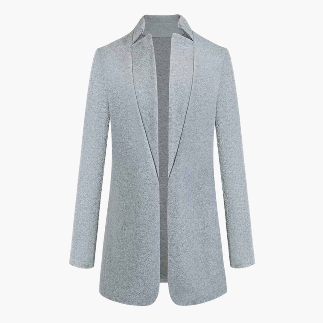 Manteau femme long coupe slim avec ouverture frontale