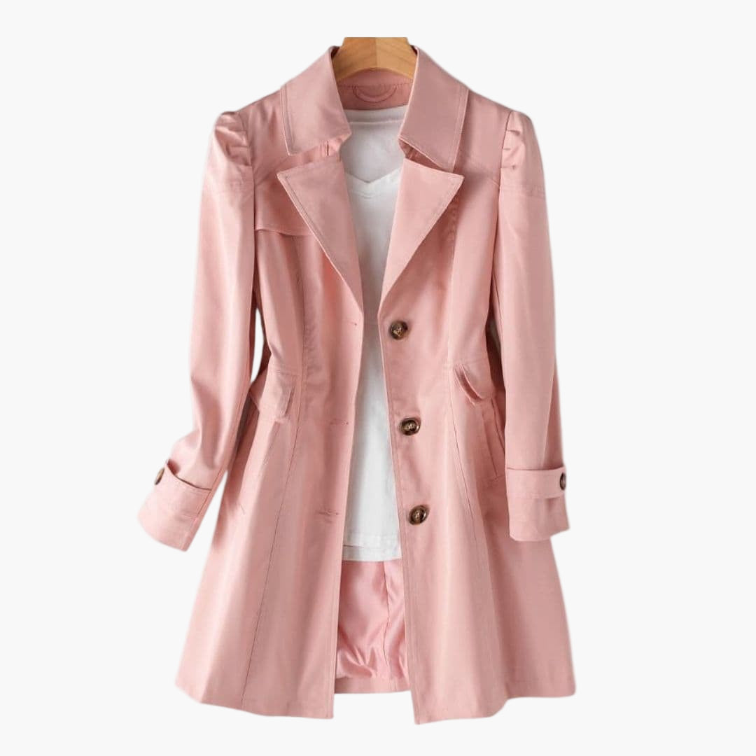 Manteau femme mi-long avec col à revers