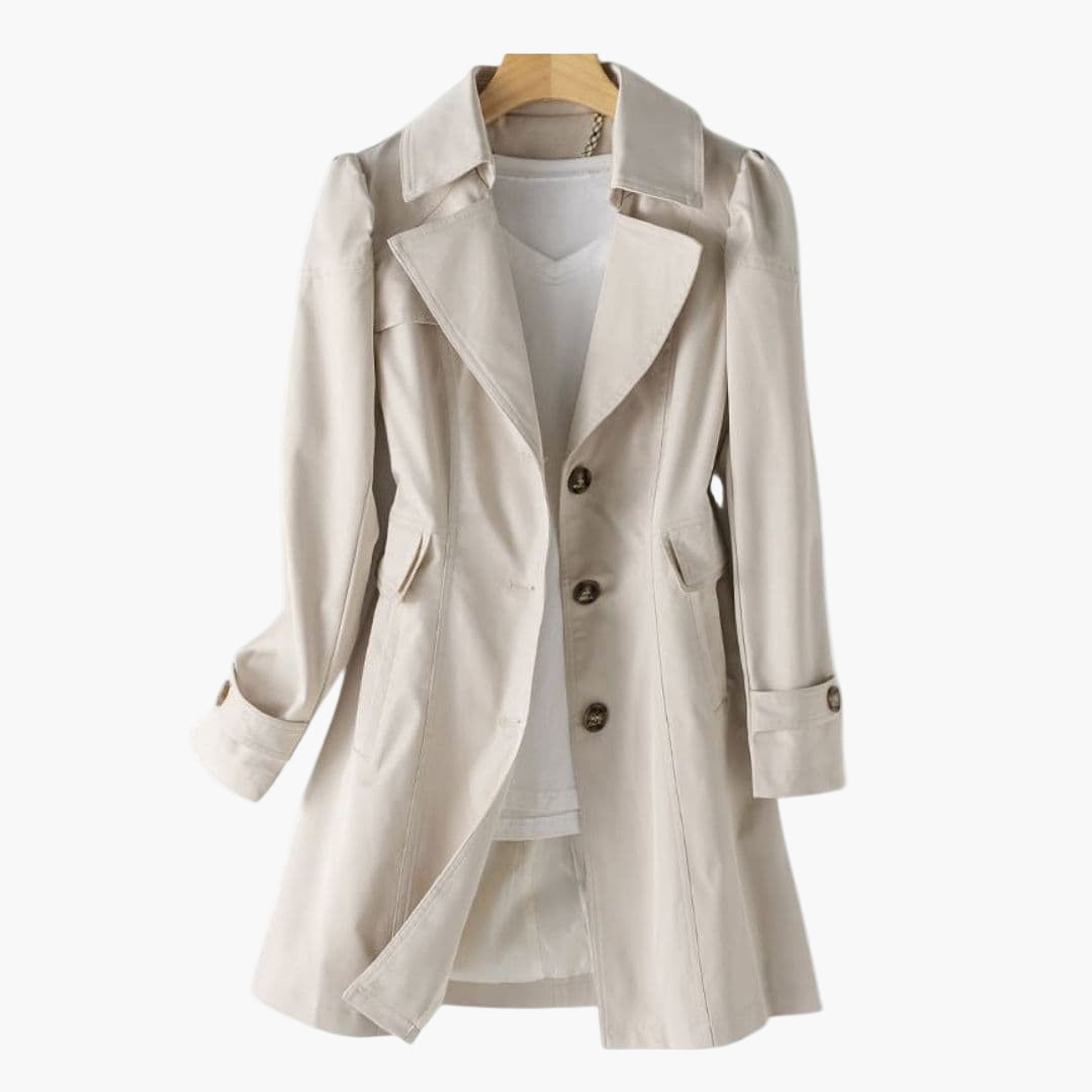 Manteau femme mi-long avec col à revers