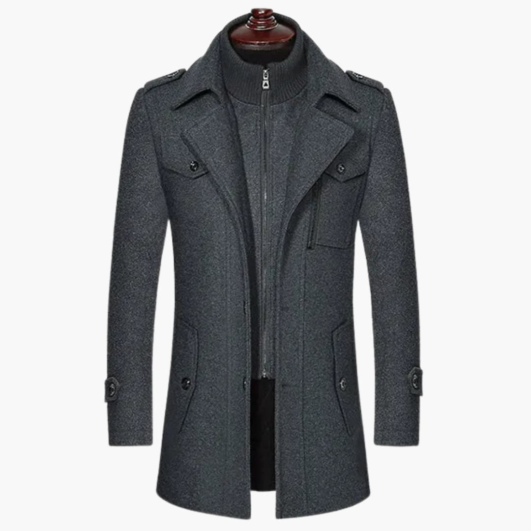 Manteau homme à col classique avec poches à rabat