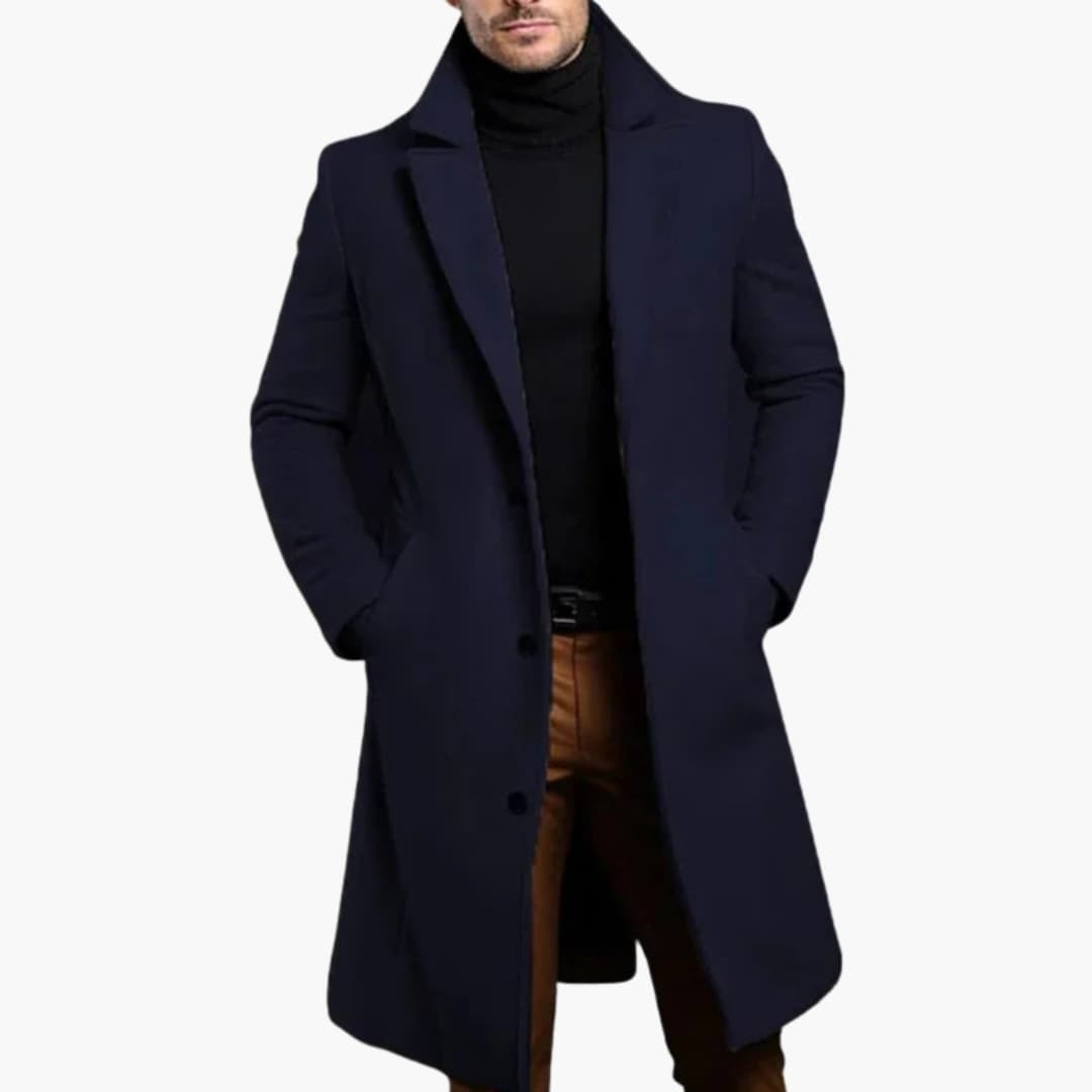 Manteau homme avec col structuré et fermeture boutonnée
