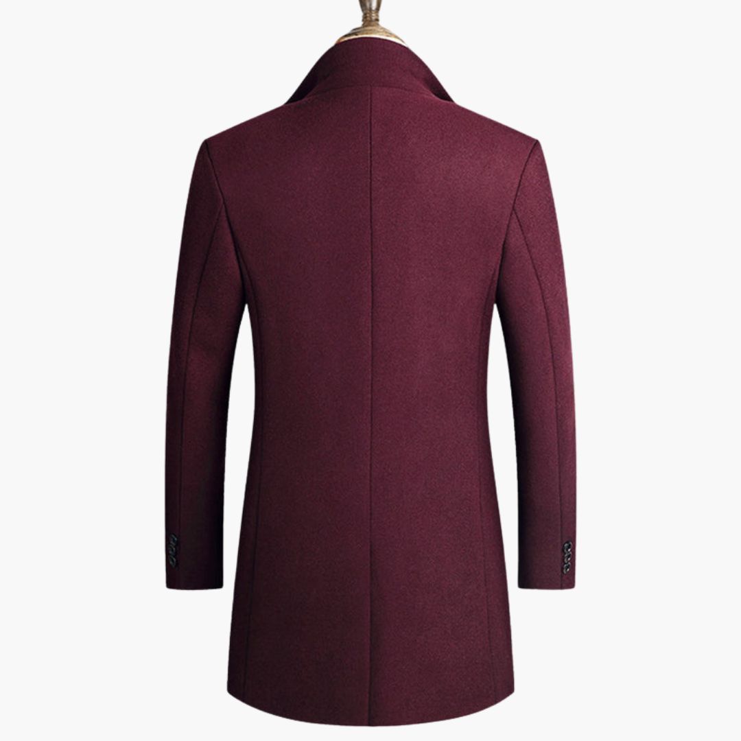 Manteau homme en laine mélangée avec col montant