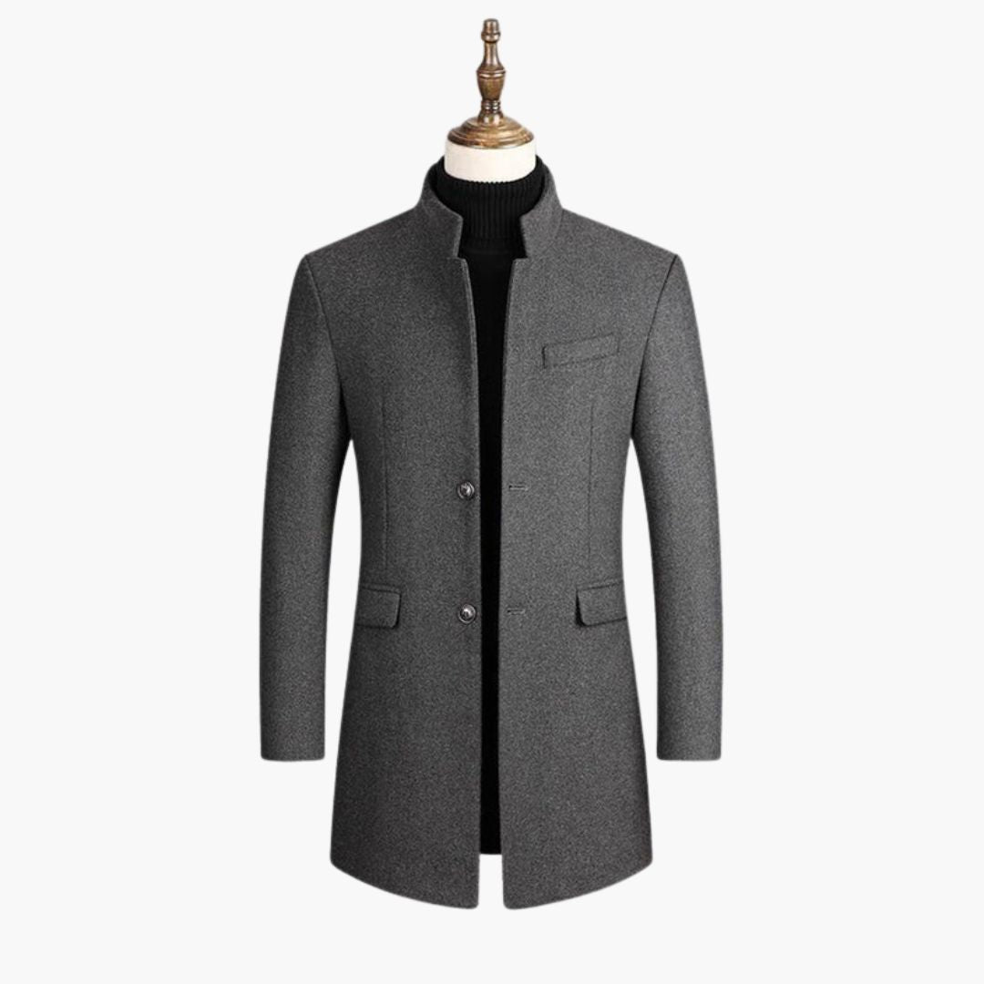 Manteau homme en laine mélangée avec col montant