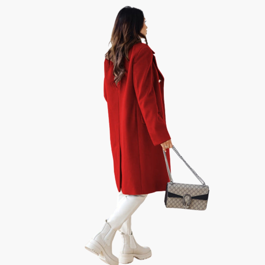 Manteau long femme avec devant croisé