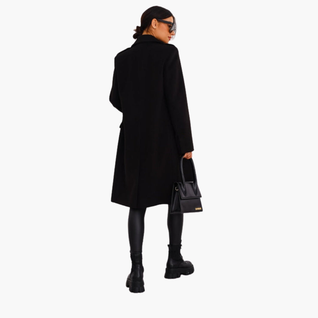 Manteau long femme avec devant croisé