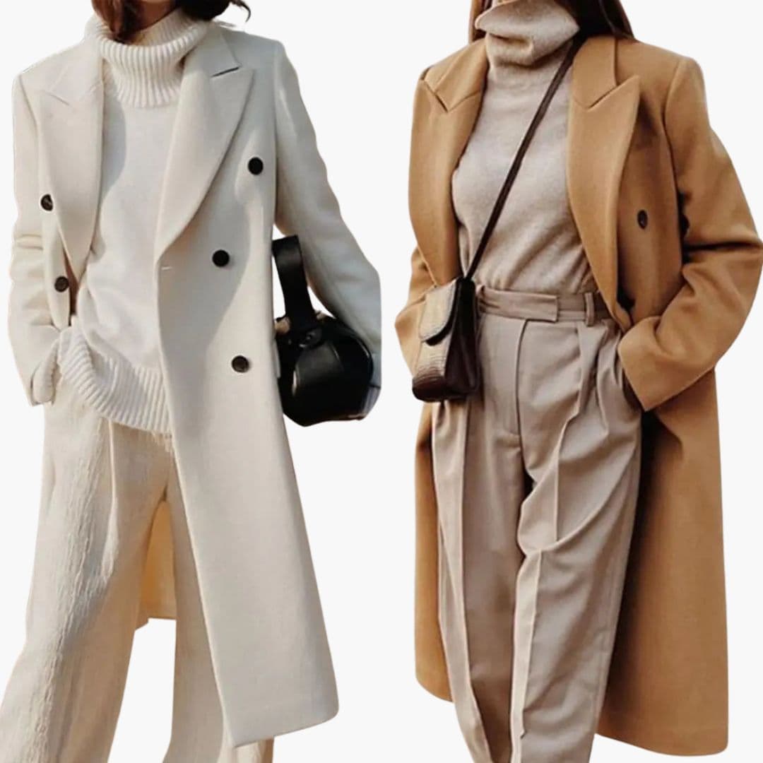 Manteau long femme avec fermeture par boutons