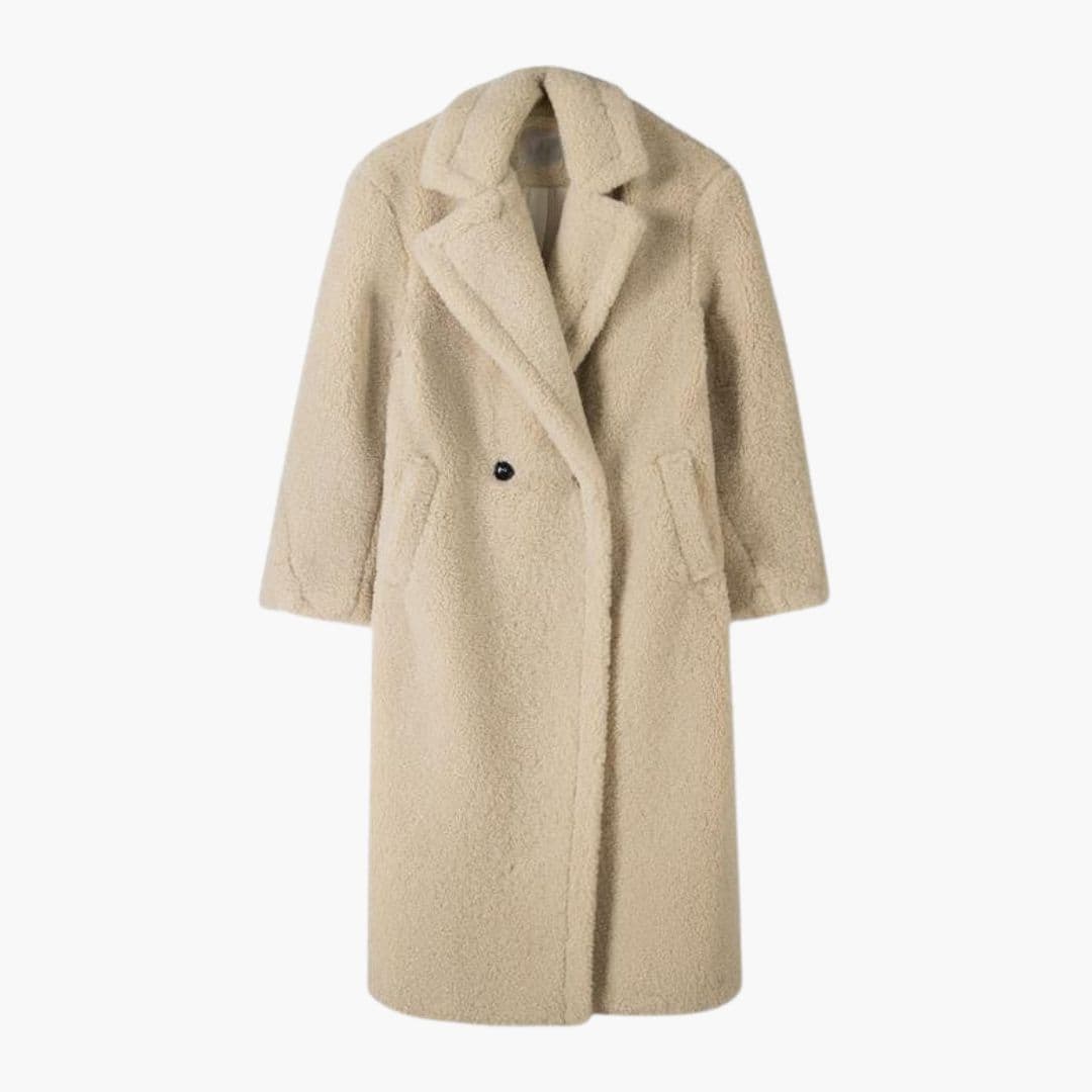 Manteau long femme avec poches latérales