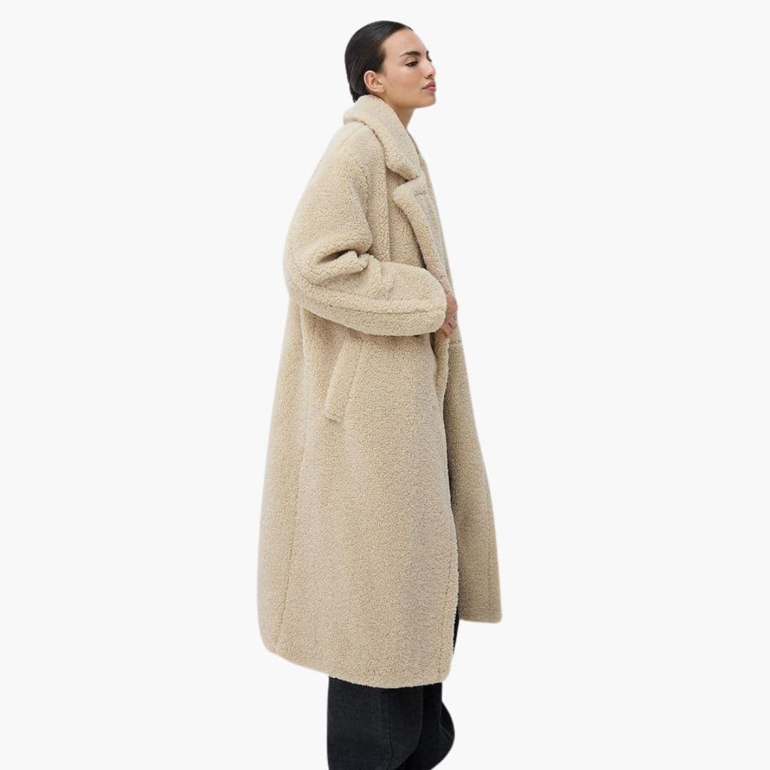 Abrigo largo mujer con bolsillos laterales