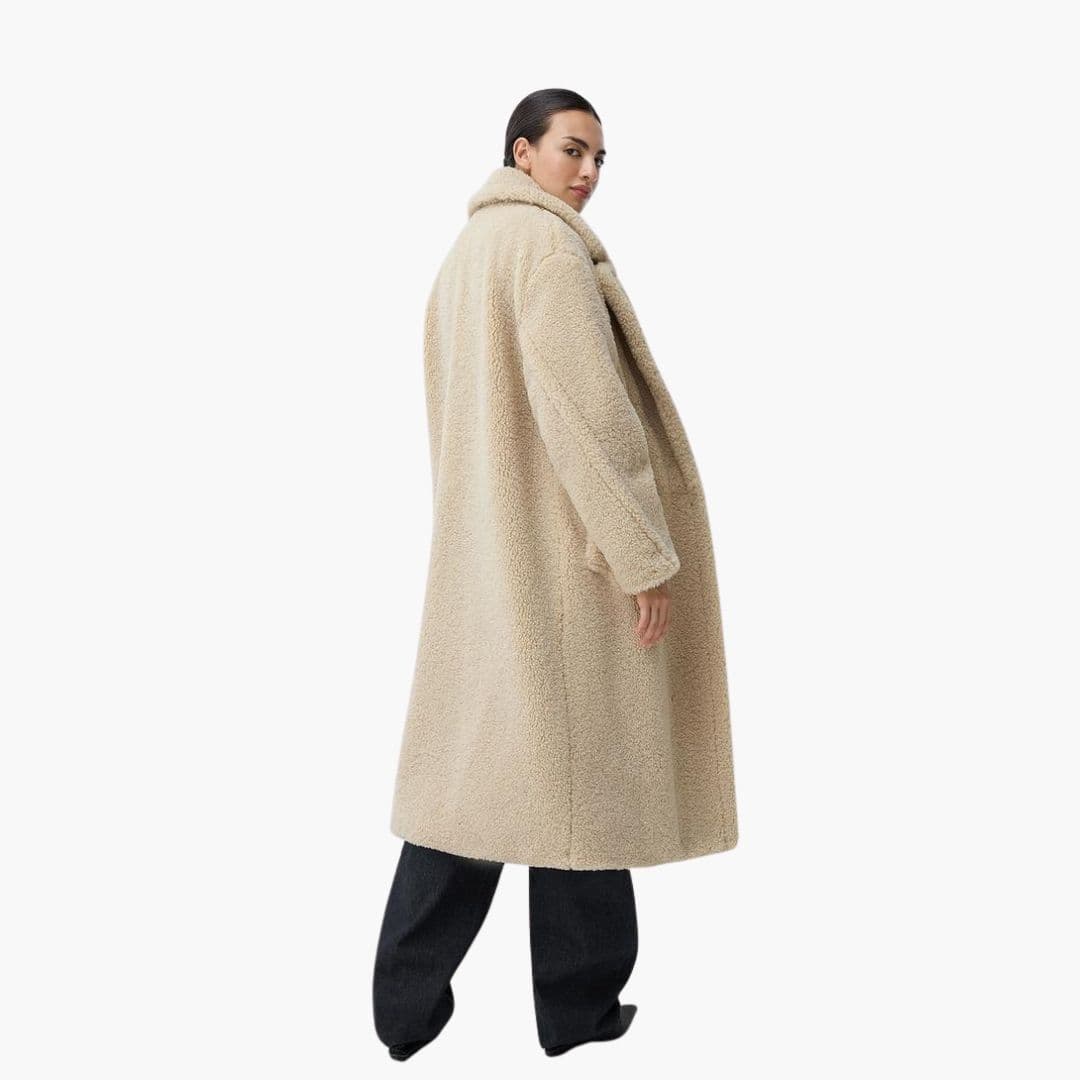 Abrigo largo mujer con bolsillos laterales