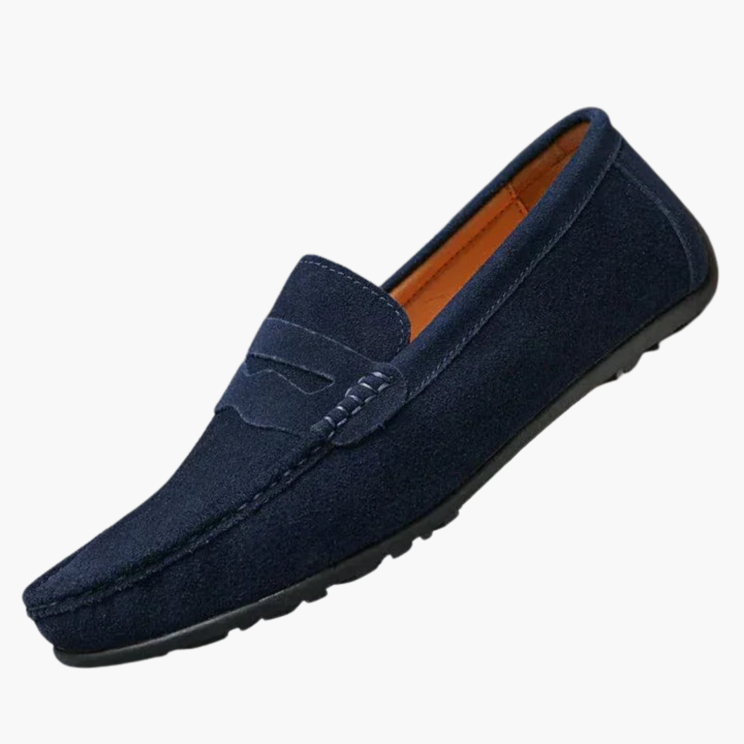Mocassins à enfiler pour homme avec semelle souple et surface unie