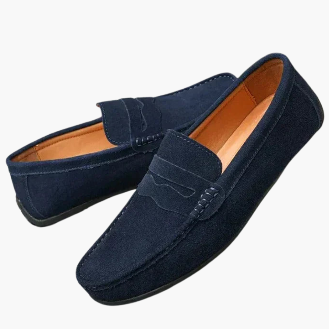 Mocassins à enfiler pour homme avec semelle souple et surface unie