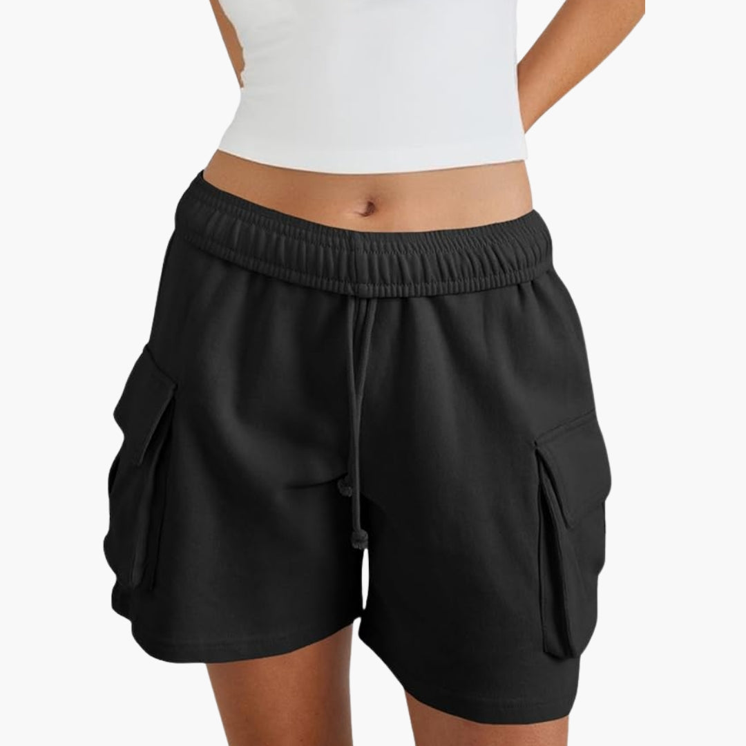 Short Cargo Femme avec Taille Élastique
