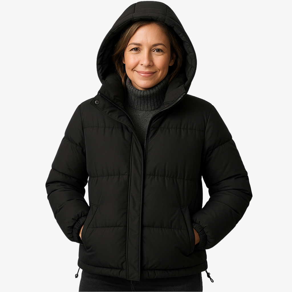 Doudoune femme avec capuche | Veste matelassée chaude, coupe décontractée | Hiver, usage quotidien