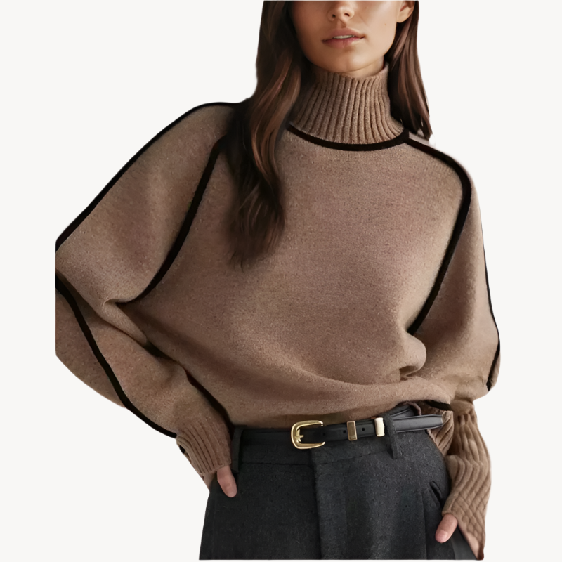 Pull Femme Col Roulé En Maille Douce | Haut Chaud Et Élégant Pour L’Automne Et L’Hiver