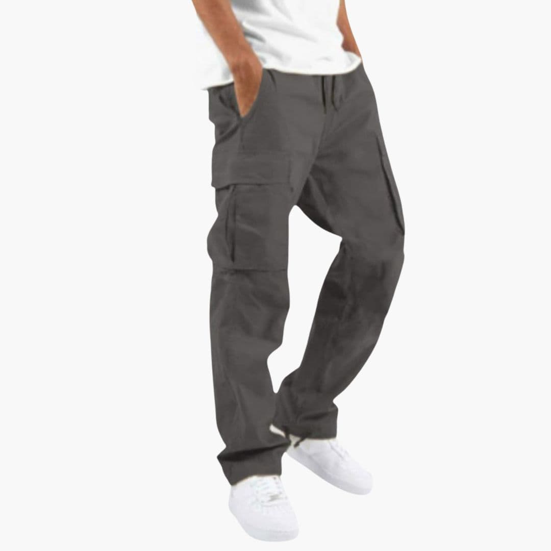 Pantalon Cargo Homme à Jambes Larges et Multiples Poches