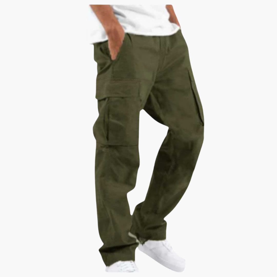 Pantalon Cargo Homme à Jambes Larges et Multiples Poches