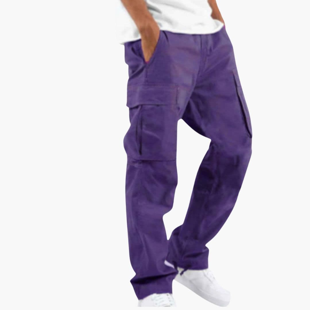 Pantalon Cargo Homme à Jambes Larges et Multiples Poches