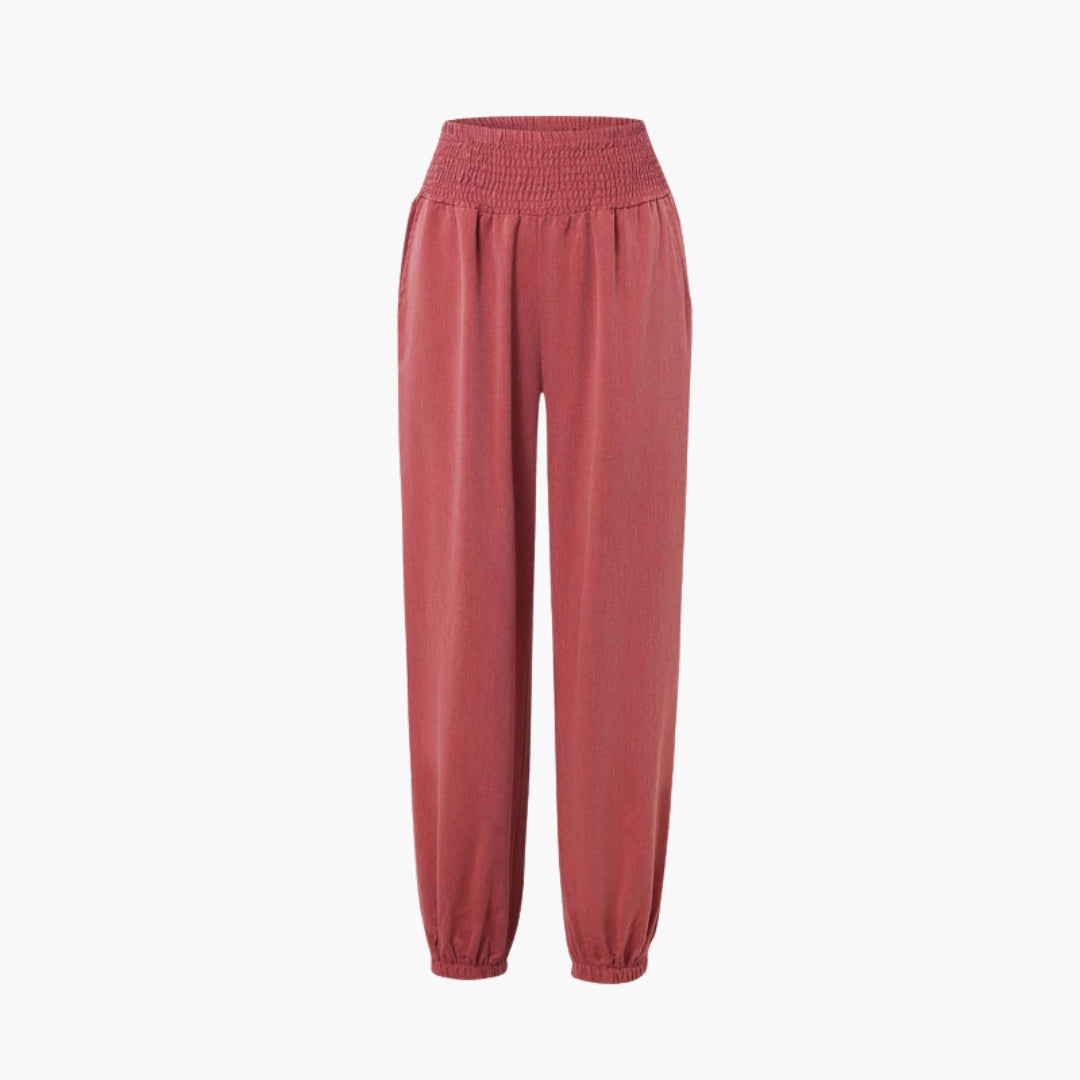 Pantaloni Donna a Gambe Larghe con Tasche Laterali