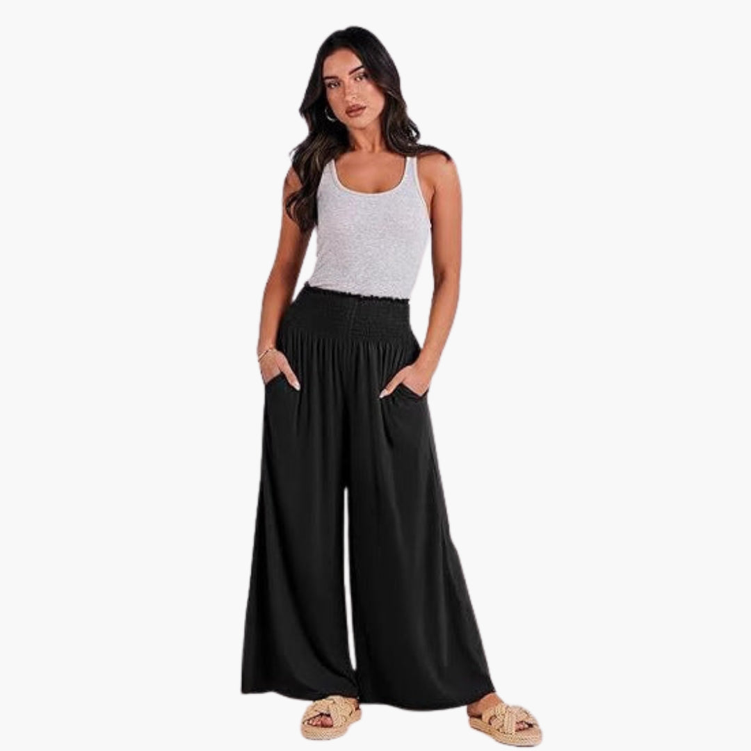 Pantaloni Donna a Gamba Larga con Taglio Ampio