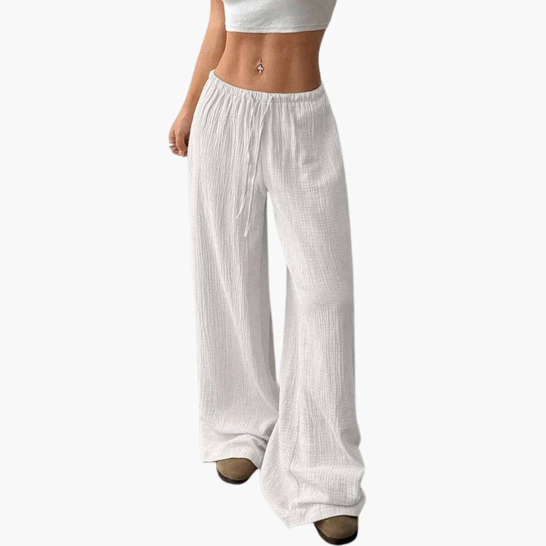 Pantalon Femme a Taille Élastique et Coupe Ample
