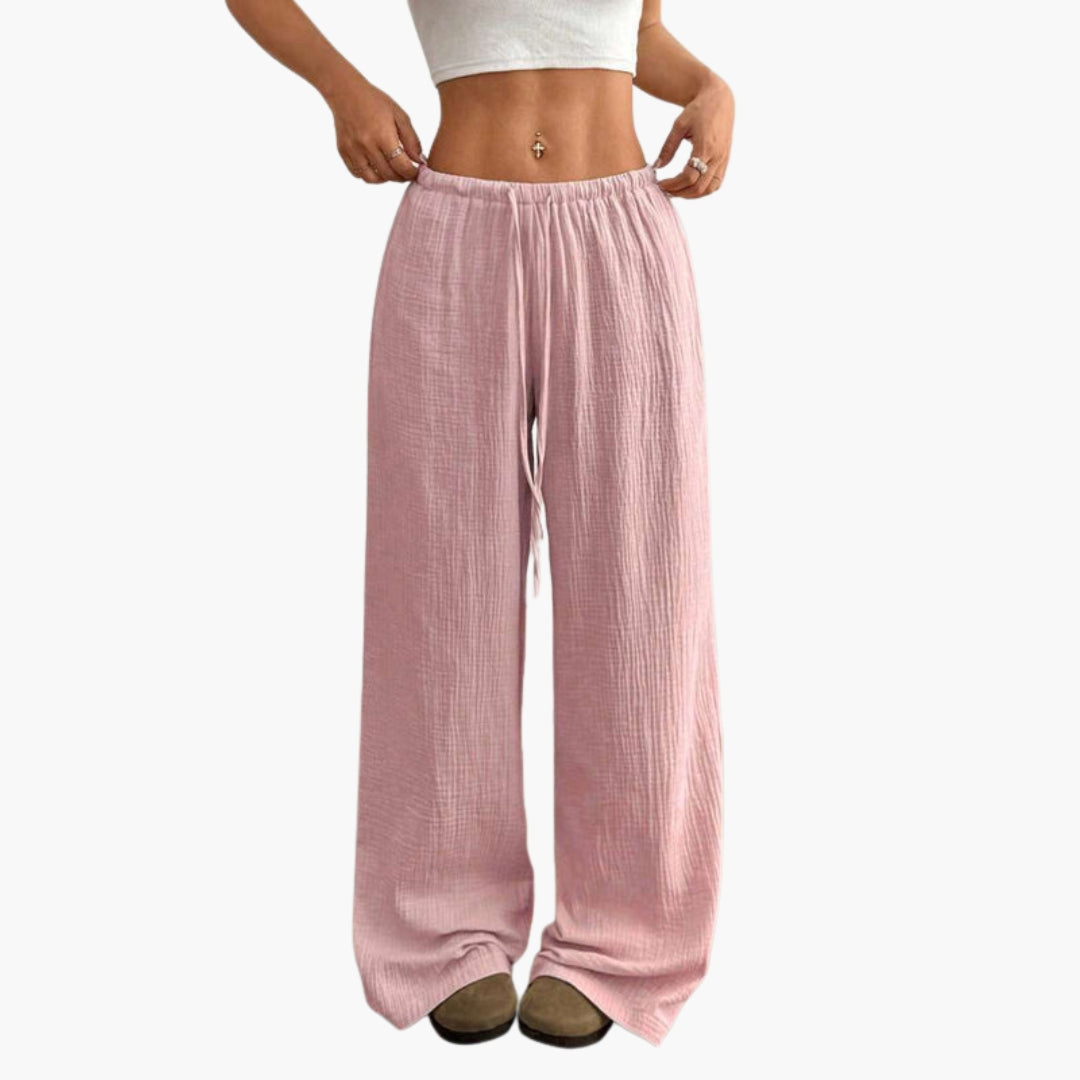 Pantalon Femme a Taille Élastique et Coupe Ample
