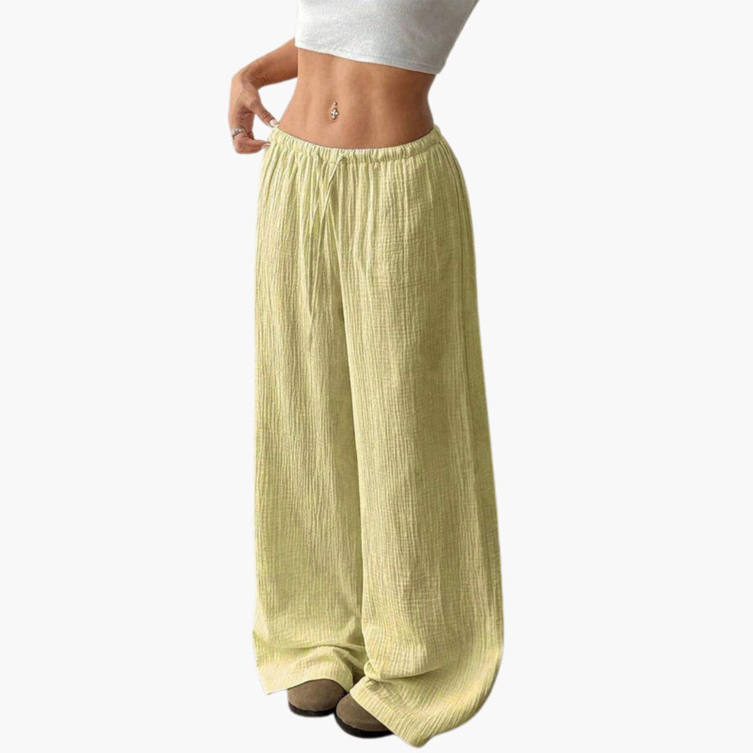 Pantalon Femme a Taille Élastique et Coupe Ample