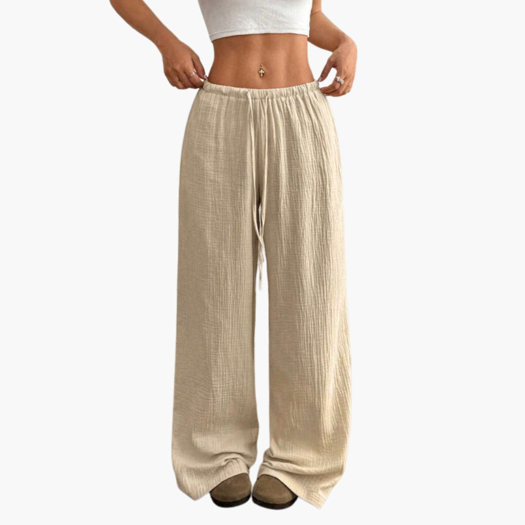 Pantalon Femme a Taille Élastique et Coupe Ample